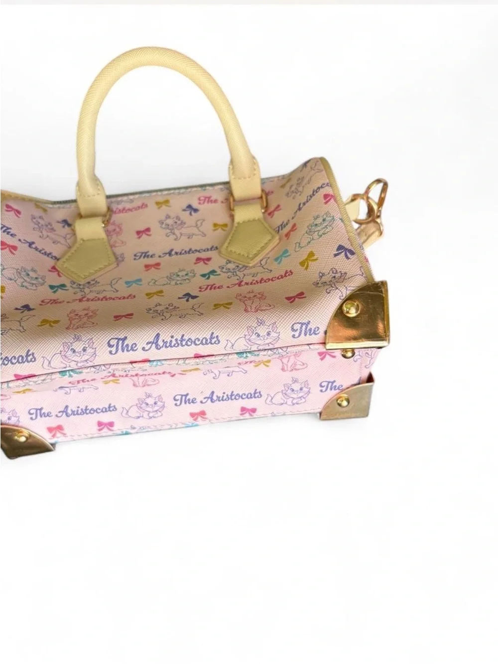 Pink gold Disney Classics Aristocats Crossbody mini bag kids purse allover Cats